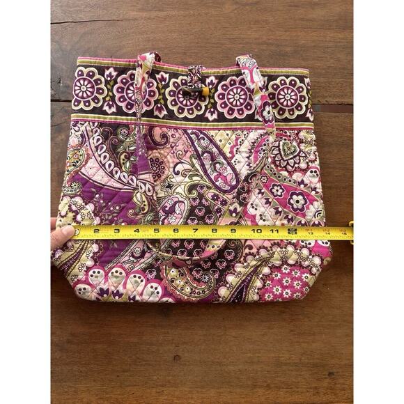 Vera Bradley Toggle Tote in Very Berry Purple Pink Floral Paisley - Picture 8 of 8